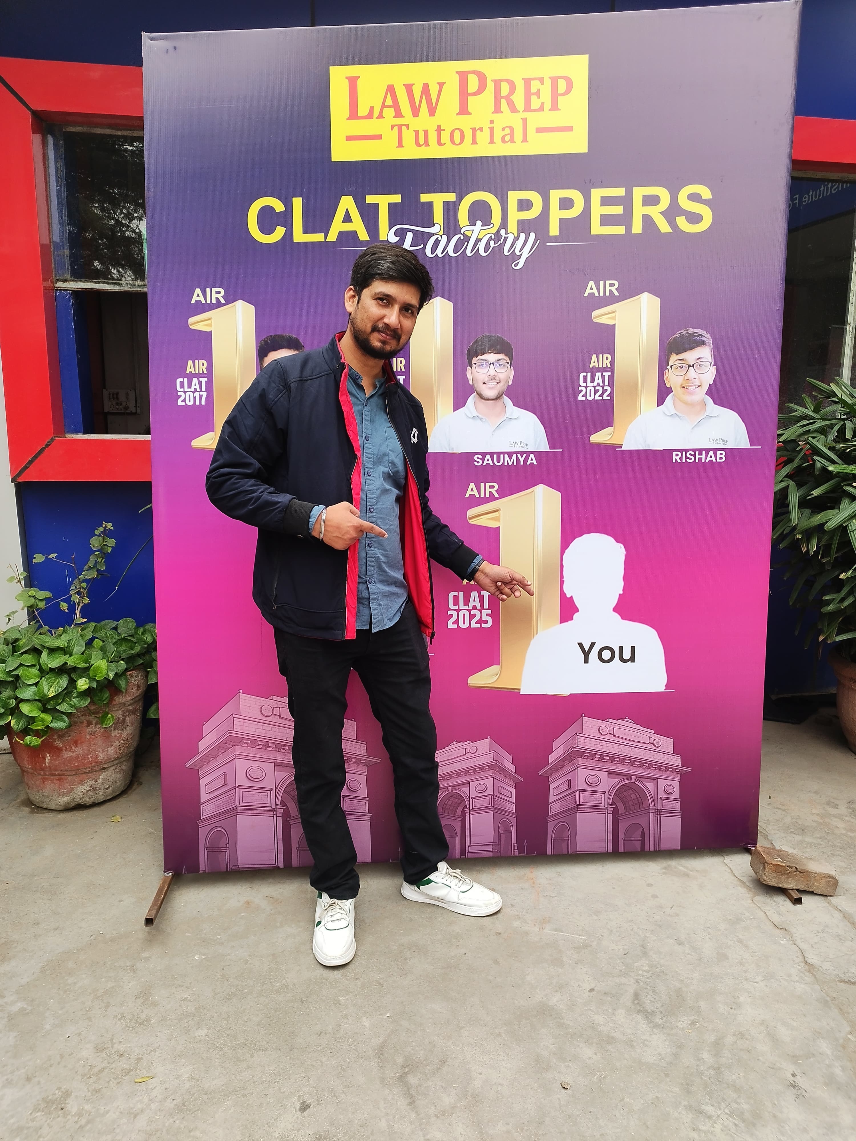 The Law Prep Tutorial Delhi NCR centre, with the CLAT Toppers Factory banner