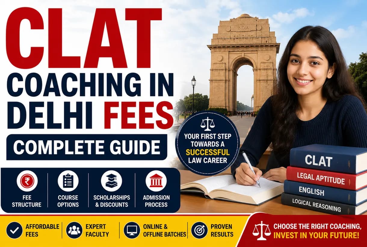 CLAT coaching in Delhi fees breakdown with study material and calculator