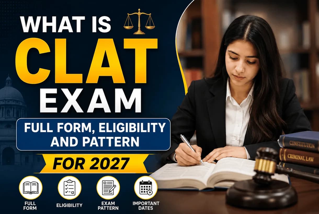 Student learning what is CLAT exam pattern, eligibility and syllabus for CLAT 2027 preparation