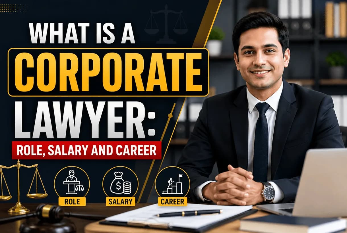 Corporate lawyer advising a business team on contracts and compliance in an office in India