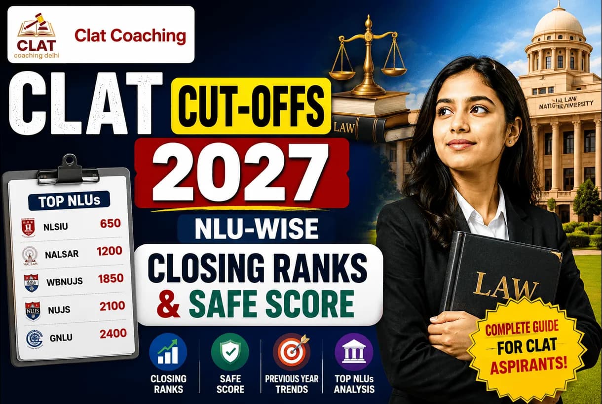 CLAT Cut-Offs 2027: NLU-Wise Closing Ranks, Category-Wise Marks & Safe Score