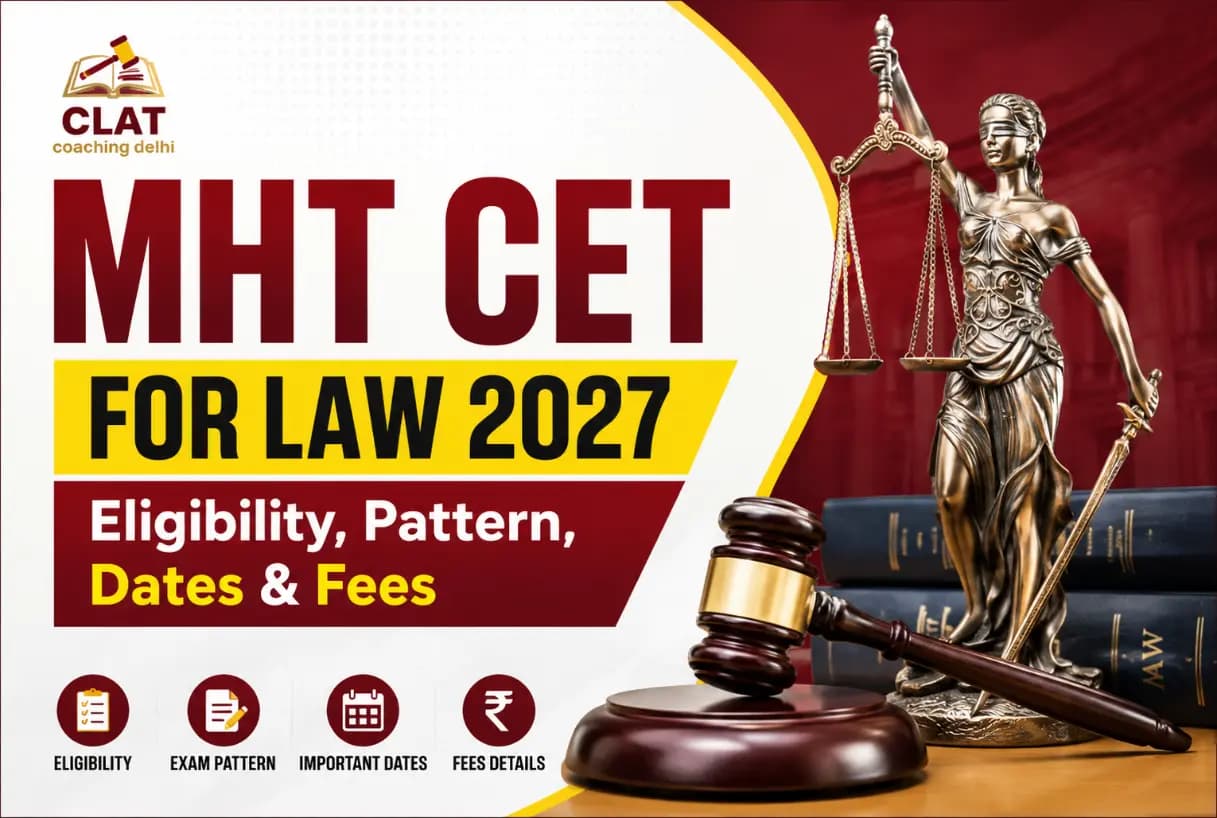 MHT CET for Law 2027 guide showing MH CET Law eligibility, exam pattern and dates for 3-year and 5-year LLB