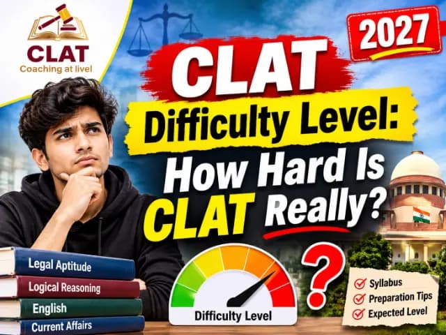 CLAT difficulty level analysis showing year-wise and section-wise breakdown, by Law Prep Tutorial Delhi NCR