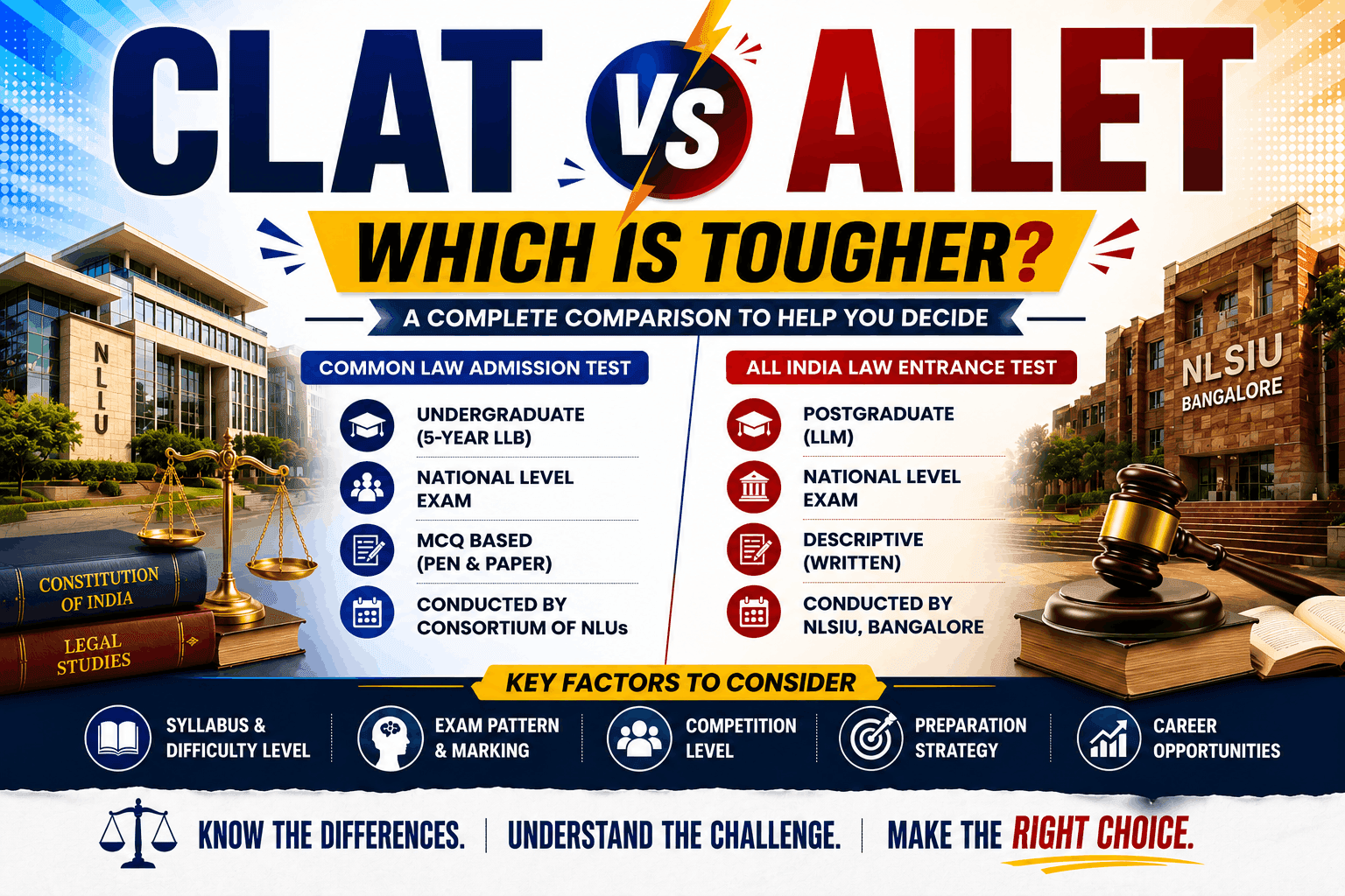 CLAT vs AILET — Which is Tougher